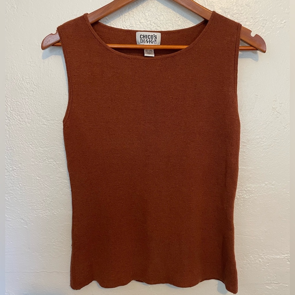 Chico’s Vintage Rust Linen Tank Women’s L